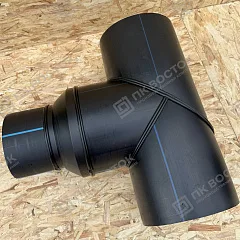 Тройник сварной ПНД ПЭ100 переходной 630х315 мм SDR 21